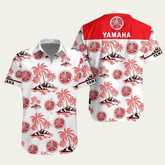 Yamaha Logo White And Red Pattern Hawaiian Shirt | Newhawaiianshirts CA