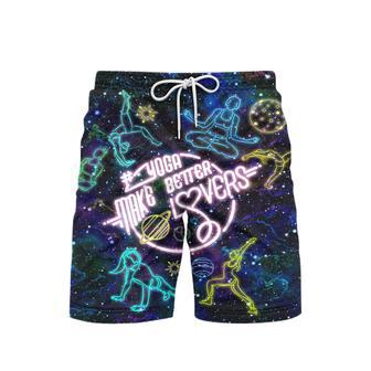 Yoga Make Better Lover Beach Shorts For Men | Newhawaiianshirts CA