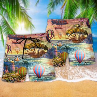 Air Balloon Steampunk Amazing Style Beach Short | Newhawaiianshirts