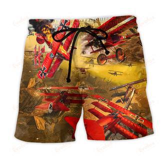 Airplane In The War Style Beach Short | Newhawaiianshirts AU