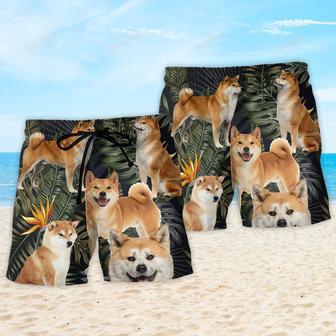 Akita Dog Tropical Leaf Beach Short | Newhawaiianshirts UK