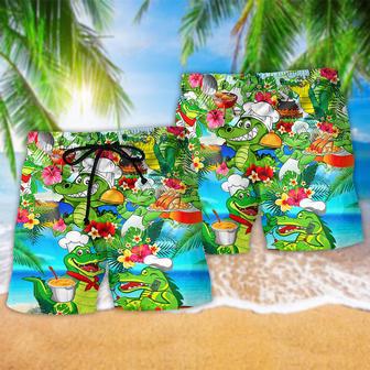 Alligator Chef Animals Tropical Floral Beach Short | Newhawaiianshirts DE