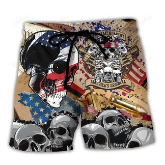 America Amendment Skull Beach Short | Newhawaiianshirts AU