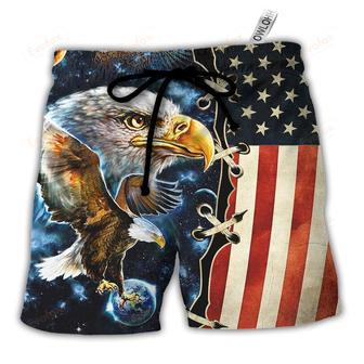 America Eagle Amazing Galaxy Beach Short | Newhawaiianshirts AU