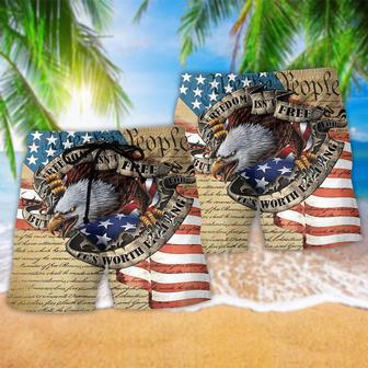 America Freedom Worth Fighting For Classic Style Beach Short | Newhawaiianshirts AU