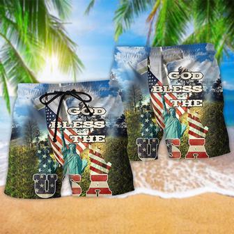 America God Bless The US Beach Short | Newhawaiianshirts