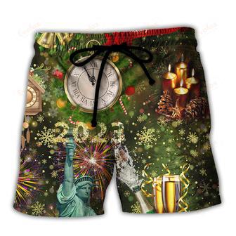 America Happy New Year 2023 Beach Short | Newhawaiianshirts