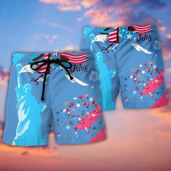 America Independence Happy Day Fourth Of July Beach Short | Newhawaiianshirts DE