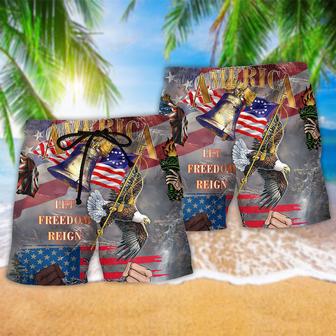 America Let Freedom Reign Beach Short | Newhawaiianshirts AU