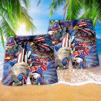 America My Heat Beats True To My Country Patriotism Beach Short | Newhawaiianshirts CA