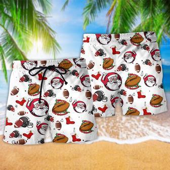 American Football Merry Christmas Santa Beach Short | Newhawaiianshirts