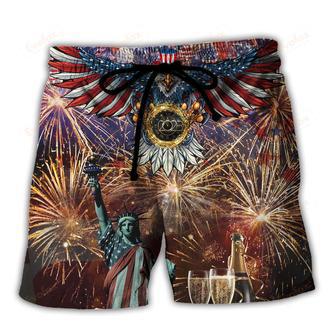 America's New Beginning 2023 Firework Beach Short | Newhawaiianshirts AU