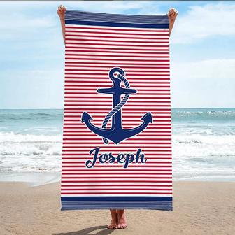 Anchor Themed Personalized Beach Towels Ideal Women Kids Summer Days | Newhawaiianshirts