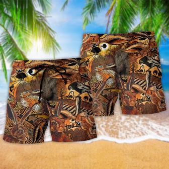 Animal Spooky Hares On The Fields Beach Short | Newhawaiianshirts AU