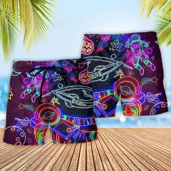 Astronaut Galaxy Escape To The Stars Astronaut Stunning Beach Short | Newhawaiianshirts AU