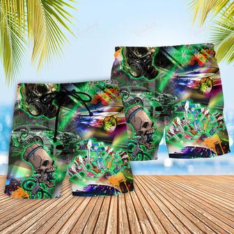 Auto Body Painter Amazing Skull Colorful Beach Short | Newhawaiianshirts DE