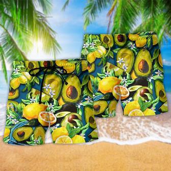 Avocado Lemon Summer Time Beach Short | Newhawaiianshirts AU