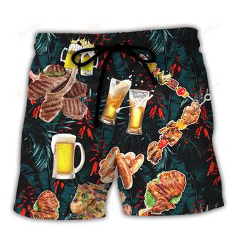 Barbecue Food BBQ I Like My Butt Rubbed And My Pork Pulled Beach Short | Newhawaiianshirts