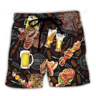 Barbecue Food BBQ Meat Once You Put My Meat In Your Mouth You're Going Want To Swallow BBQ Beach Short | Newhawaiianshirts CA