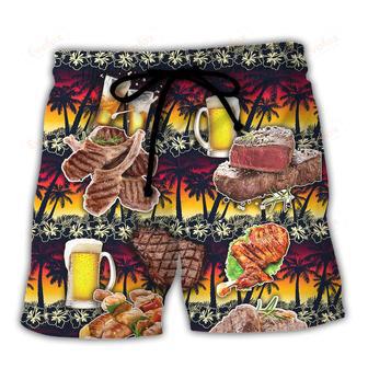 Barbecue Food Meat My Wife Loves My Meat In Her Mouth Beach Short | Newhawaiianshirts