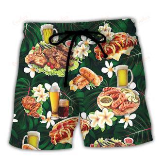 Barbecue Food Meat That's What I Do I Drink I Grill And I Know Things Beach Short | Newhawaiianshirts