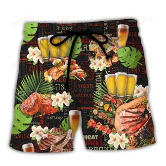 Barbecue Funny BBQ Beer Warning BBQ In Progress BBQ Zone Beach Short | Newhawaiianshirts UK