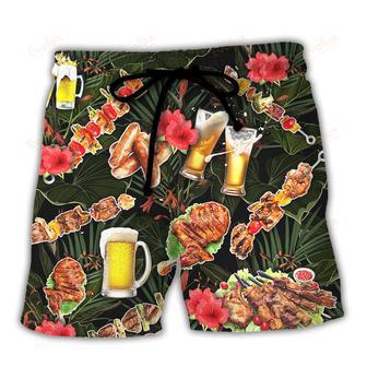 Barbecue Funny BBQ Stand Back Grandpa Is Grilling Beach Short | Newhawaiianshirts AU