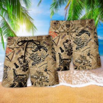 Barber Shop Vintage Cool Beach Short | Newhawaiianshirts