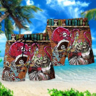 Bartender Skull Play Together Beach Short | Newhawaiianshirts AU