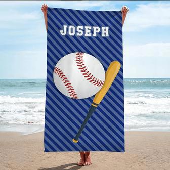 Baseball Monogrammed Beach Towels Adults Kids Unique Summer Gift | Newhawaiianshirts AU