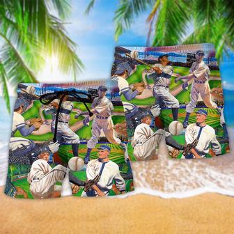 Baseball Vintage Players Style Beach Short | Newhawaiianshirts