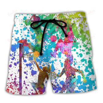 Basketball Colorful Painting Beach Short | Newhawaiianshirts