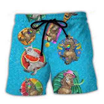 Beach Cat Sunbathing Sunshine Good Times And Tan Lines Beach Short | Newhawaiianshirts AU