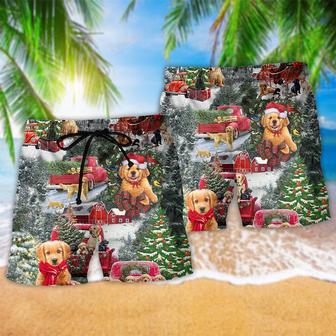 Beagle Dogs Love Christmas Every Time Beach Short | Newhawaiianshirts AU