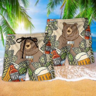 Bear I Drink Bourbon Beach Short | Newhawaiianshirts AU