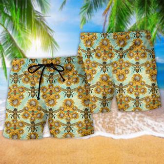 Bee Loves Sunflowers Style Beach Short | Newhawaiianshirts CA