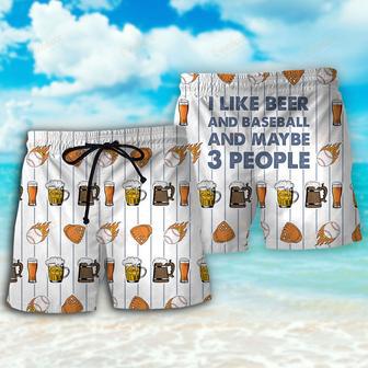 Beer I Like Beer And Baseball And Maybe 3 People Beach Short | Newhawaiianshirts AU