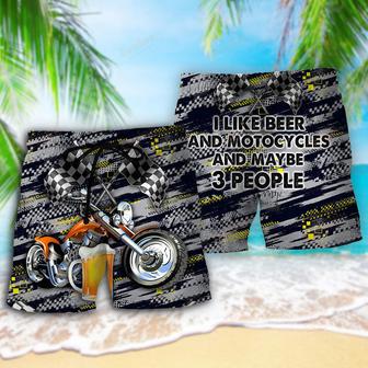 Beer I Like Beer And Motocycles And Maybe 3 People Beach Short | Newhawaiianshirts AU