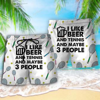 Beer I Like Beer And Tennis And Maybe 3 People Beach Short | Newhawaiianshirts UK