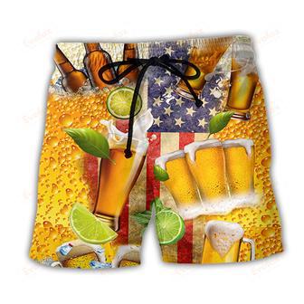 Beer Independence Day America Beach Short | Newhawaiianshirts AU