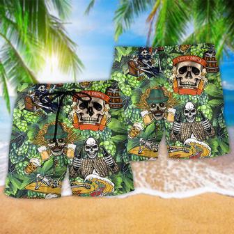 Beer It's Beer Time Skull Leaf Beach Short | Newhawaiianshirts DE