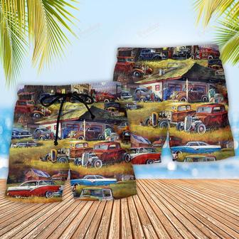 Being With The Classic Is A Bless Car Vintage Beach Short | Newhawaiianshirts UK