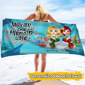 Besties Mermaid Beach Towels Personalized Sister Bff Sunny Day Gifts | Newhawaiianshirts UK