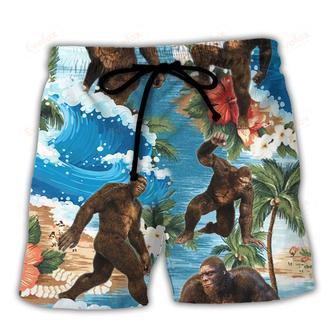 Bigfoot Tropical Funny Style Beach Short | Newhawaiianshirts