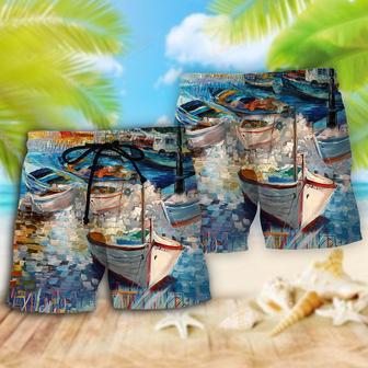 Boat Art Style Beach Short | Newhawaiianshirts AU