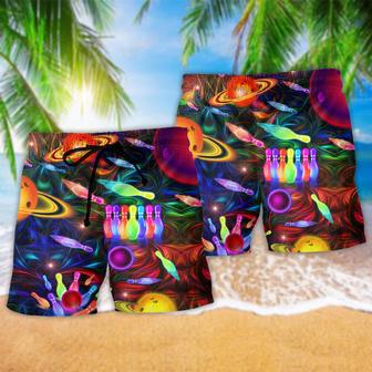 Bowling Space Strike The Universe Color Beach Short | Newhawaiianshirts AU