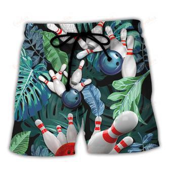 Bowling Tropical Leaf I'm So Happy Beach Short | Newhawaiianshirts AU