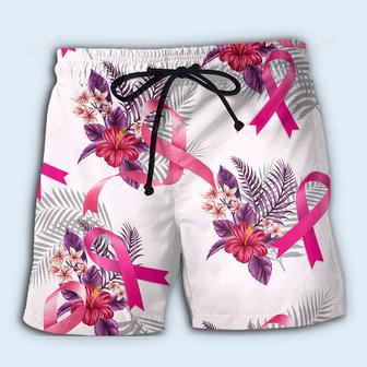 Breast Cancer Tropical Floral Beach Short | Newhawaiianshirts AU