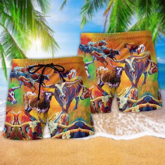 Buffalo Beautiful Painting Style Beach Short | Newhawaiianshirts DE