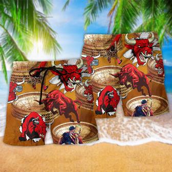 Bull Do Not Win Bull Fight Red Bulls Beach Short | Newhawaiianshirts